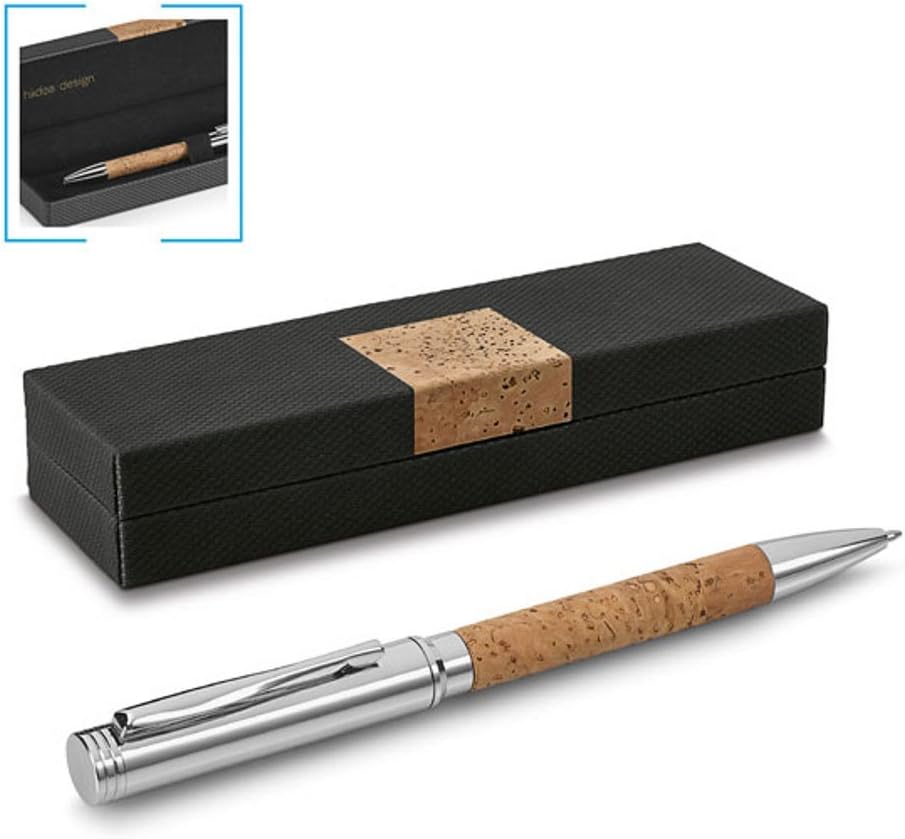 Bolígrafo de corcho y metal en estuche de regalo Noble: Amazon.es: Oficina y papelería