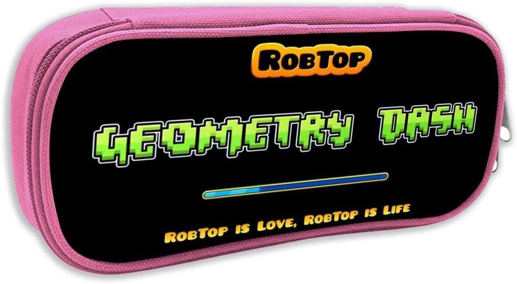 Zhangyanq Geo-met-ry Da-sh Anime Makeup Pouch Durable Students Cool Stationery with Double Zipper for Boys&Girls