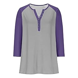 Womens 3/4 Sleeve Tops and Blouses Plus Size