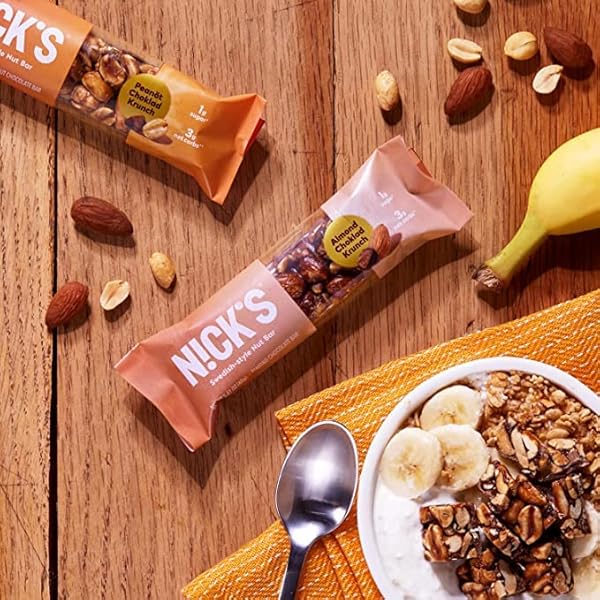 N!CK’S PEANUT CRUNCH KETO NUT BAR, NO ADDED SUGAR, 3G NET CARBS, 7G PROTEIN, 180 CALORIES, VEGAN CHOCOLATE, KETO CANDY, GLUTEN FREE, LOW CARB SNACK, BULK SAVING (PACK OF 30) 40.0 GRAMS