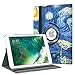 MoKo Case Fit iPad 9.7 5th/6th Generation - 360 Degree Rotating Cover Case with Auto Wake/Sleep Compatible with Apple iPad 9.7 Inch 2018/2017, Starry Night