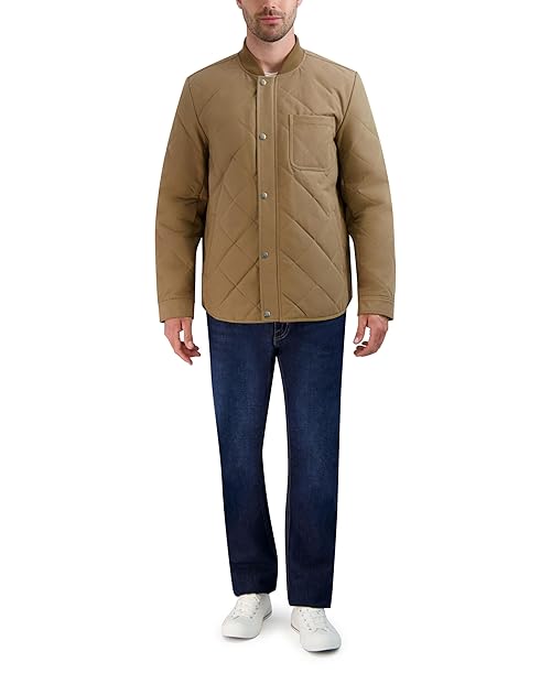 Cole Haan Men's Rain Durable Casual Jacket, tan