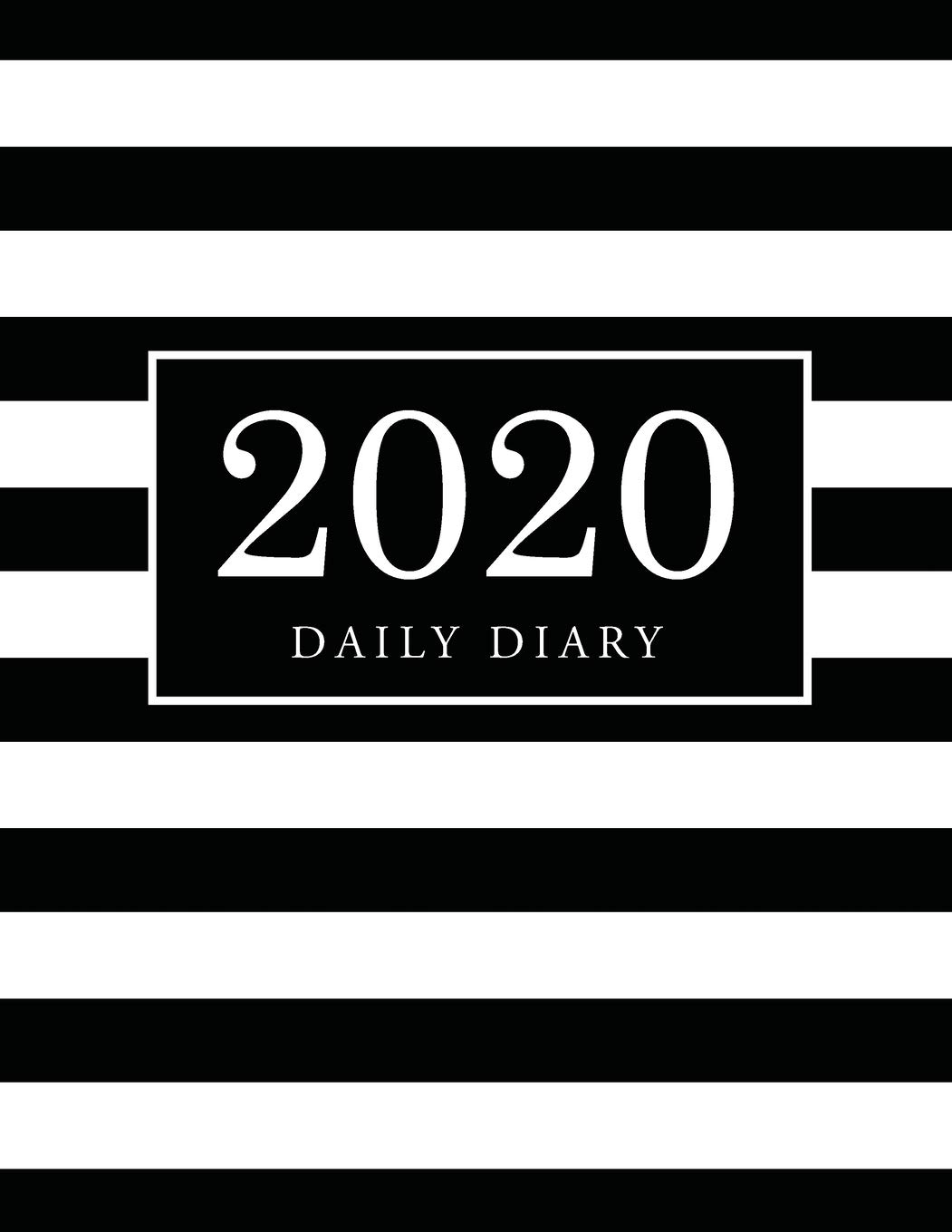 2020 Daily Diary: Black White Cover | 2020 Calendar Time ...