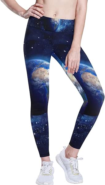 Amazon.com: DEZIRO High Waist Yoga Pants Galaxy Earth Yoga Pants Workout Running Yoga Leggings 