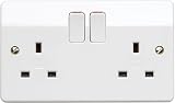 MK Logic Plus Double Socket K2747 White 13A 2 Gang with Antimicrobial view 1