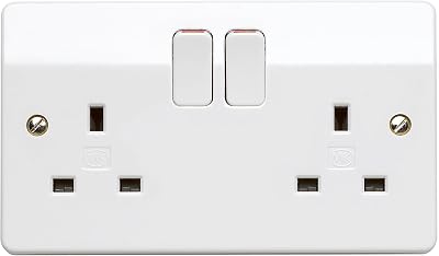 MK Logic Plus Double Socket K2747 White 13A 2 Gang with Antimicrobial