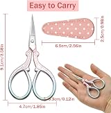 SwirlColor Embroidery Scissors Small Stainless Steel with Pink Faux Leather view 5