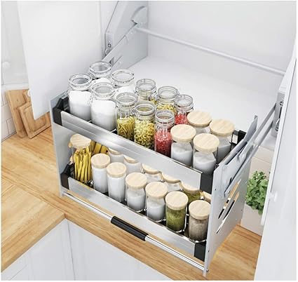 Pull Down Shelf Pull Basket Stainless Steel Lifting Wall Cabinet
