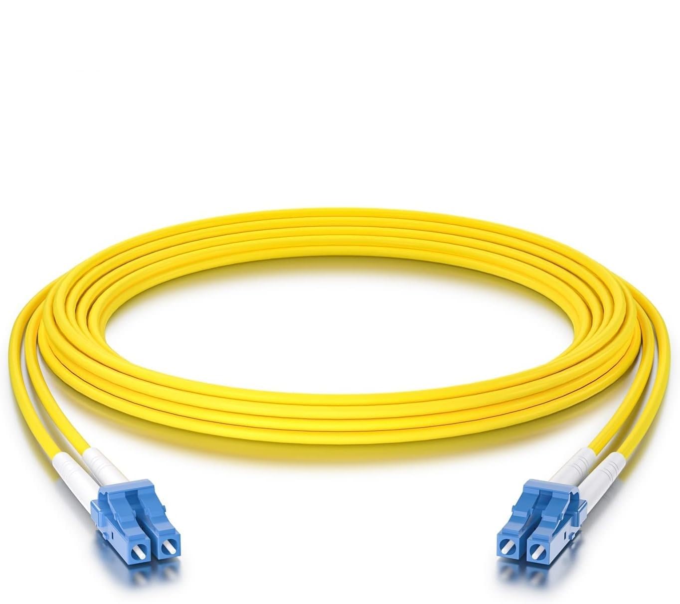 10Gtek Fiber Patch Cable - LC to LC OS2 10Gb/Gigabit Singlemode Jumper Duplex 9/125 LSZH Fiber Optic Cord for SMF SFP Transceiver, Yellow, 50-Meter(160ft)