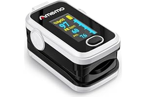 AMEMO Pulse Oximeter,OLED Display Oxygen Monitor Fingertip,Blood Oxygen Saturation Monitor(SpO2) with Carrying Case,Silicone Cover