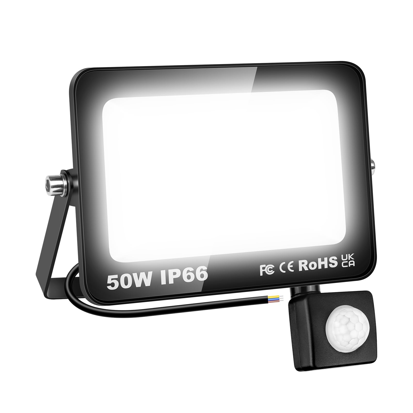AUXTINGS 50W LED Floodlight with Motion Sensor,5000LM Outdoor Security Lights Outside Lamp 6000K White Spot Light Exterior Lighting for Yard Backyard House Court Stadium Parking,IP66 175V-260V