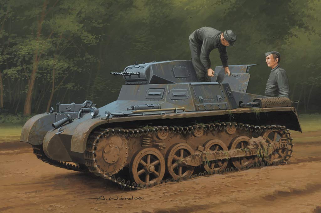Hobbyboss 80145 1:35 Scale German Panzer 1Ausf A Sd.Kfz.101 Early/Late Version Plastic Model Kit, Grey