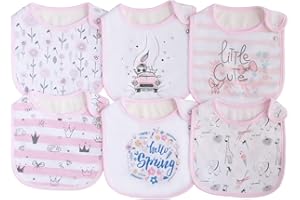 Maiwa Cotton Waterproof Baby Bibs for Girls Boys Unisex for Drooling Drooler Teething with Snaps,Oeko-TEX Certified Print