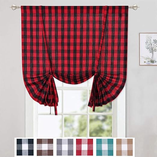 Amazon Com Caromio Tie Up Curtains For Kitchen Windows Buffalo