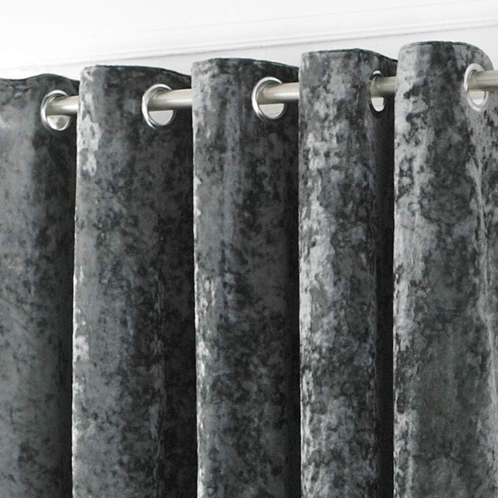Riva Paoletti Verona Ringtop Eyelet Curtains (Pair), 168cm x 183cm, Pewter Grey, W 66" x L 28.3" (1 Panels) - Image 3