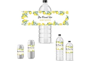 PH PandaHall 30pcs Water Bottle Sticker She Found Her Main Squeeze Labels Lemon Bottle Wraps Waterproof Bottle Labels Personalized Party Favor Decorations for Wedding Birthday Party Anniversary