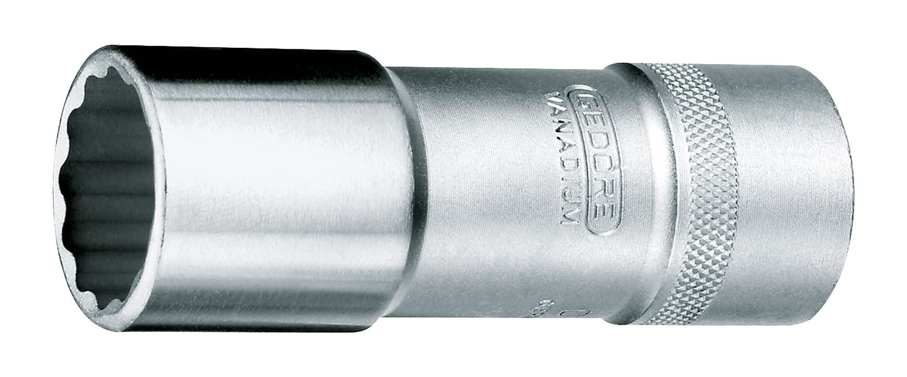 Gedore D19L24 1/2 24 mm 12 Hex Screws Long Socket - Silver