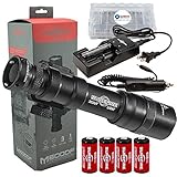 SureFire M600DF Scout Ultra Dual Fuel LED Weapon Mounted Light 1500 Lumens with 4 Extra CR123A Batteries and Lightjunction Battery Box