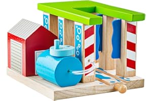 Bigjigs Rail, Wooden Train Washer, Wooden Toys, Bigjigs Train Accessories, Train Wash, Wooden Train Sets, Trains for Kids, Wooden Toys for 3 4 5 Year Olds