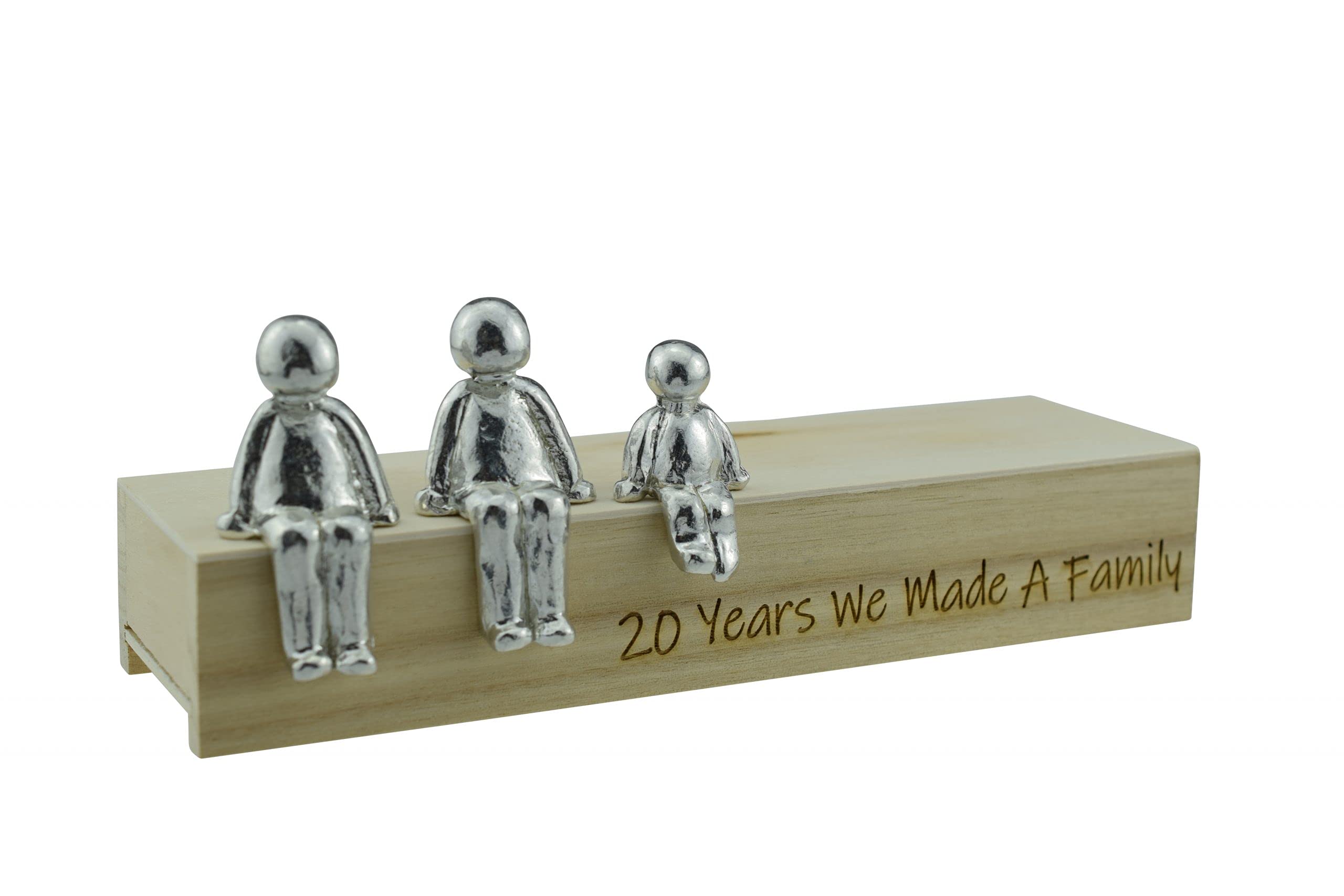 Pirantin 20th Anniversary Idea - 20 Years We Made A Family Metal Ornament - Choose Your Family Combination Box & Woodgrain May Vary(1 child)