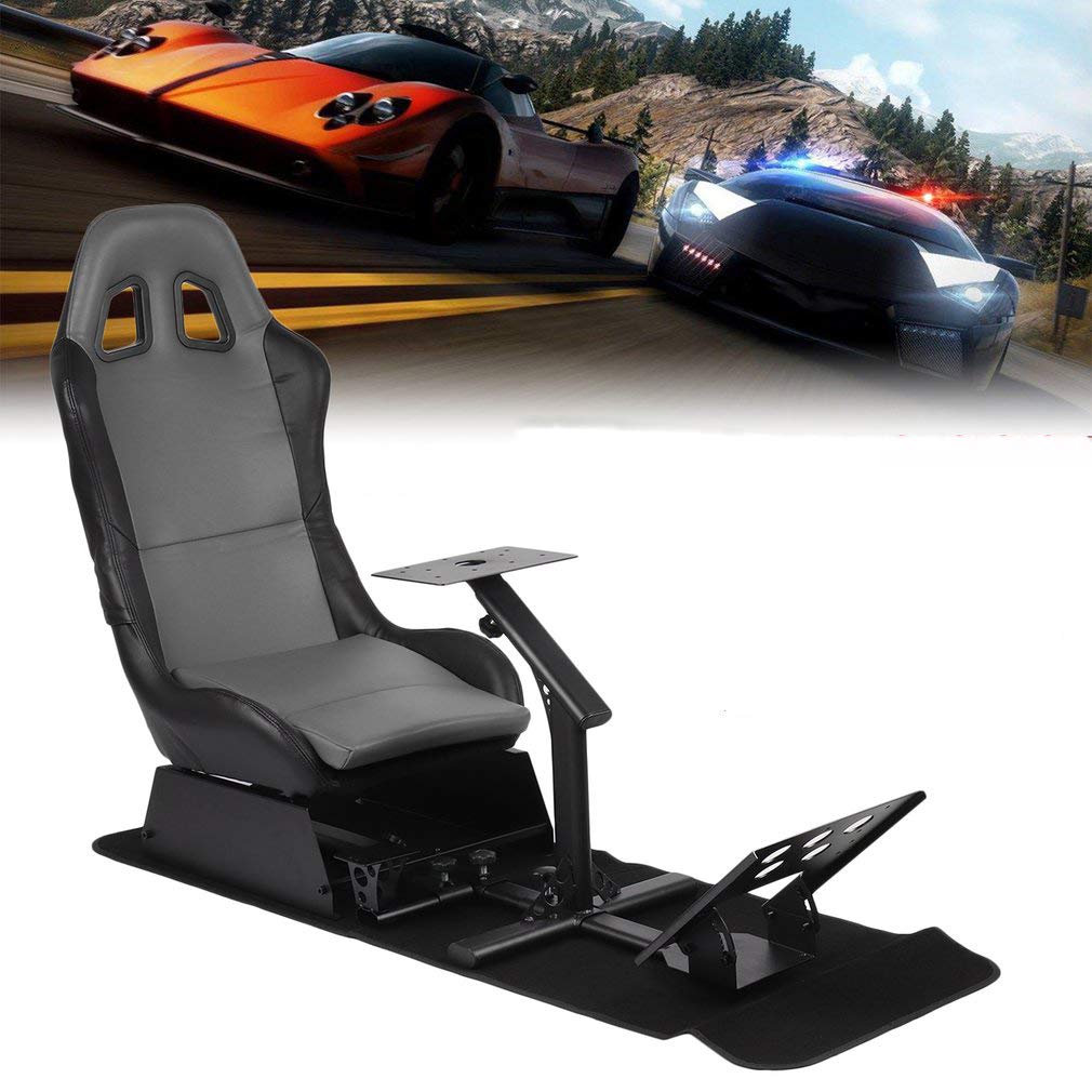 Racing Car Simulator Seat - Driving Racing Simulator Cockpit with Steering Wheel Support Durable Dri