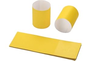 Gmark Paper Napkin Band Box of 500, Paper napkin rings self adhesive (Yellow) GM1108A