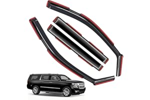 LONGKEES Window Visors Rain Guards FIT 2015–2020 Chevrolet Suburban – in-Channel Vent Deflectors 4PC Set All-Weather