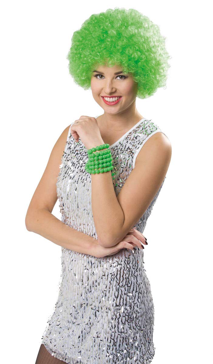 Folat - Afro Neon Green Wig - One Size