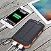 Solar Charger, Hiluckey 10000mAh Waterproof Solar Power Bank Dual USB Portable External Battery Pack Compatible with iPhone, Samsung Galaxy and More