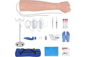 SimCoach Phlebotomy Practice Kit, Venipuncture & IV Practice Arm with Veins, Blood Draw Practice Kit for Injection and IV Training, IV Insertion Practice Kit for Medical Education