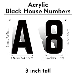 3 Inch Self Adhesive House Numbers, Acrylic Modern