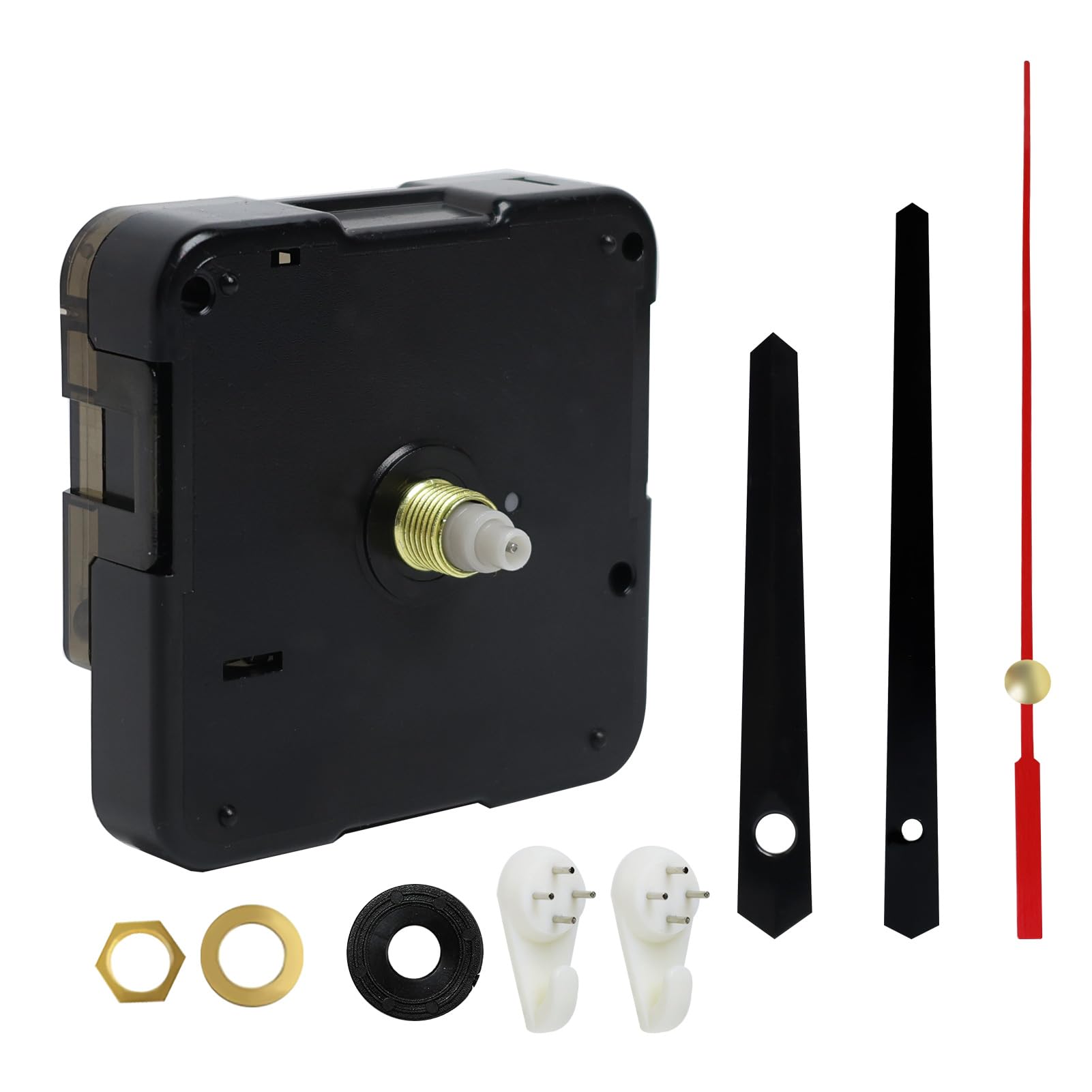 LUCTHY Silent Quartz Clock Movement With Hooks - High Torque Mechanism Replacement for DIY Repair in Home, Restaurant, Hotel, Office, Classroom, 1Set