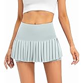 Raroauf Womens Pleated Tennis Skirts with Shorts High Waisted Mini Skirt Golf Skort Athletic Skirts Workout Pickball
