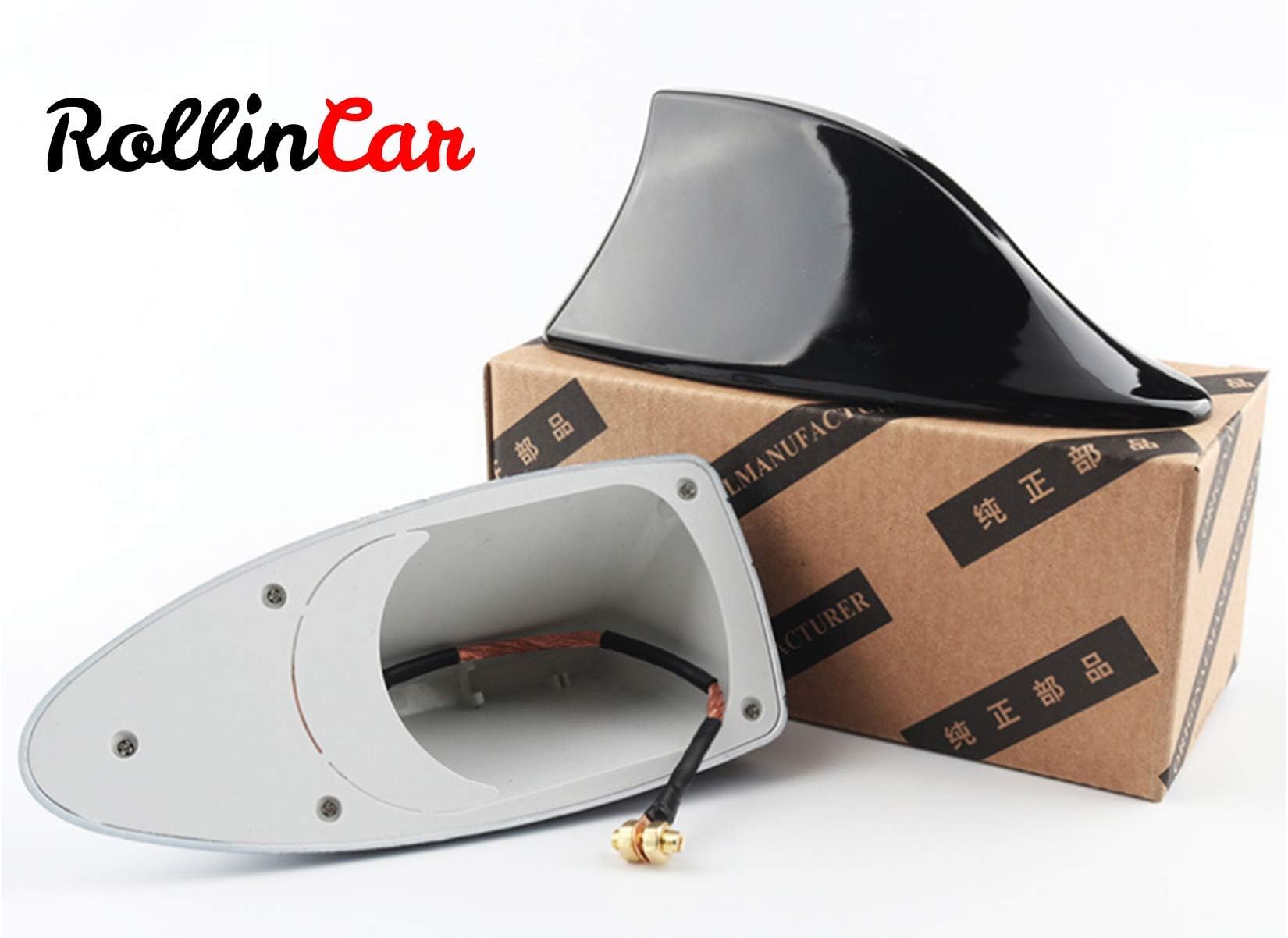 ROLLIN Universal Car Antenna Shark Fin for Ceiling Antenna Am/FM Radio Standard Black