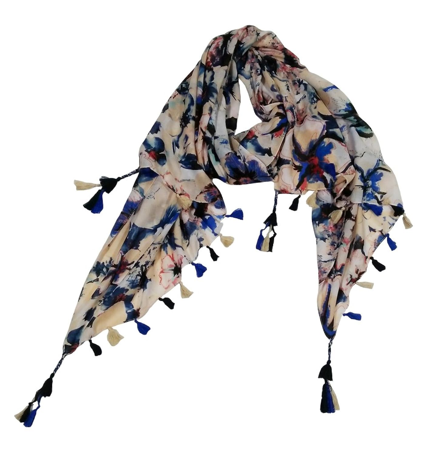 verismo scarf women's polyester floral printed stole (b-9156_blue,free size)