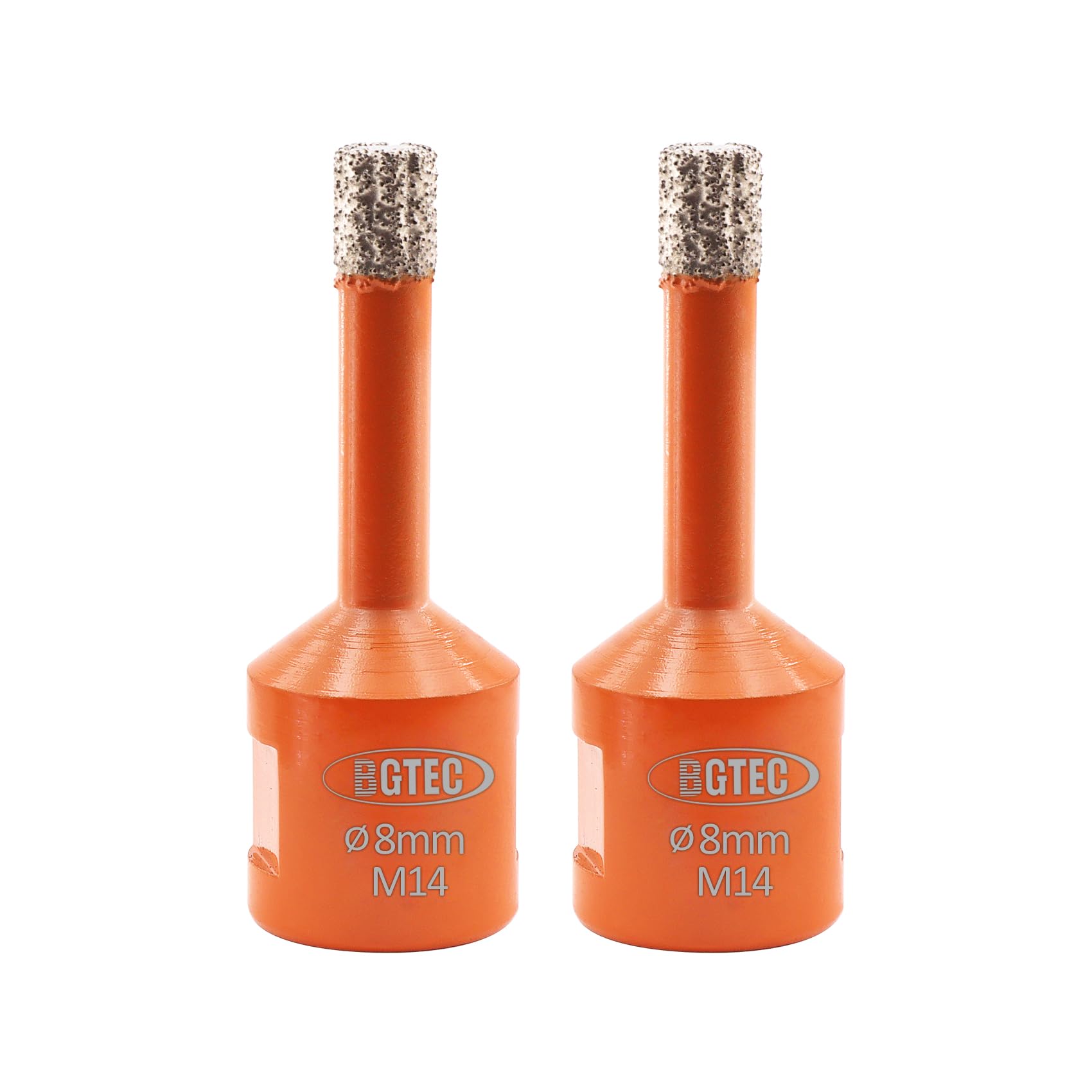 BGTEC Diamond Core Drill Bit 8mm - 2pcs M14 Diamond Hole Saw for Tile Porcelain Stoneware Ceramic Marble Granite Drilling,Suitable For Angle Grinders