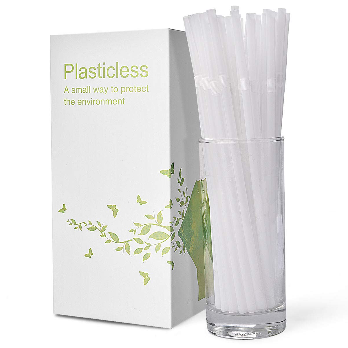 200 Count 8.25" Eco-friendly Bendable Compostable PLA Straws - KTOB Plasticless Biodegradable Flexible Drinking Straws - Image 4