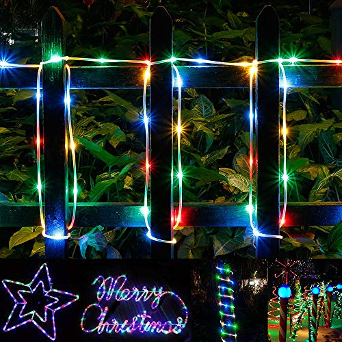 image for JosMega Upgraded Solar Powered String Rope Lights Outdoor, 40 Feet 120