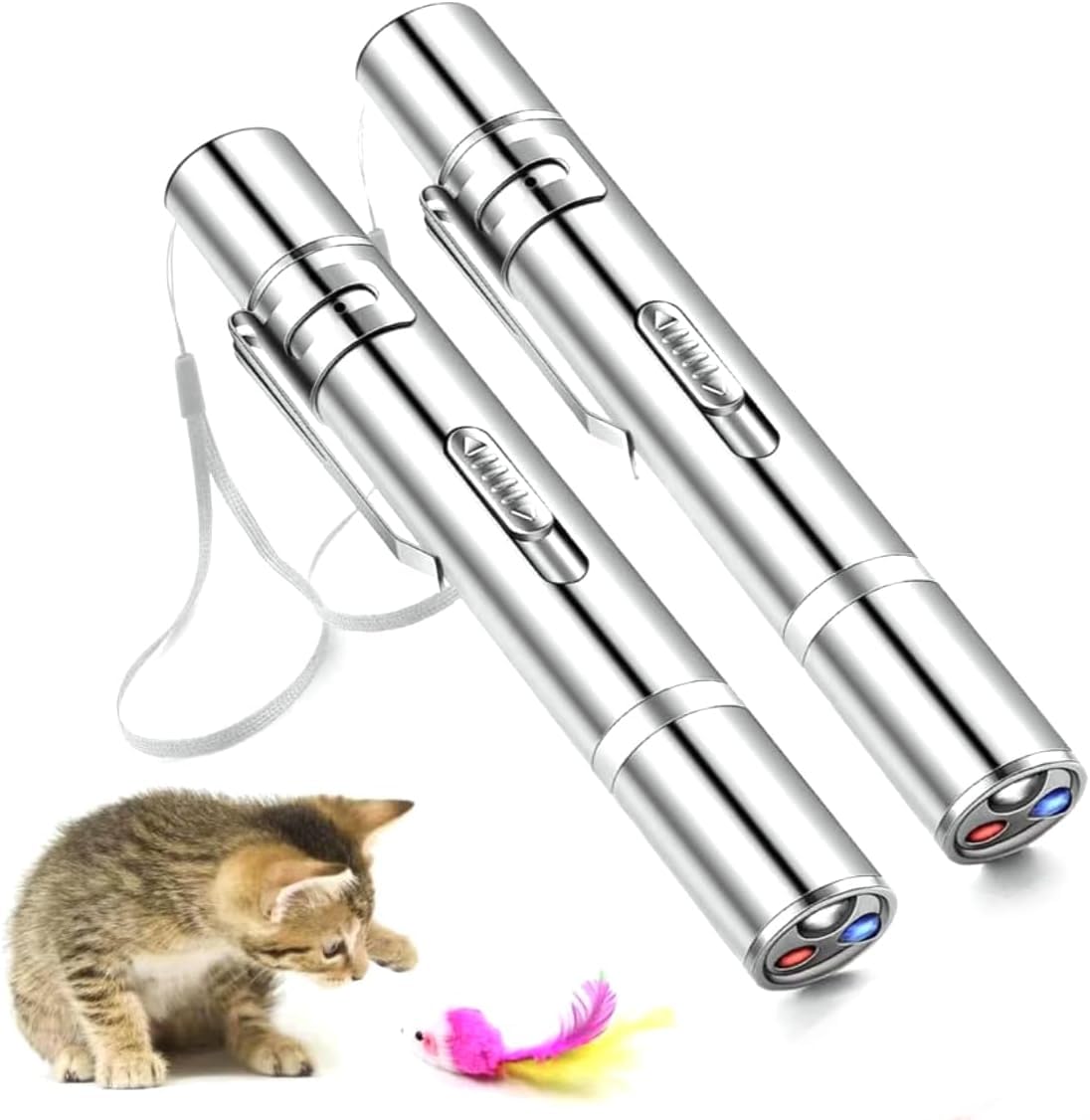 Netakara 猫おもちゃ 猫じゃらし 7in1 一人遊び LEDポインター ストレス解消 運動不足解消 光るおもちゃ (2点) の商品画像