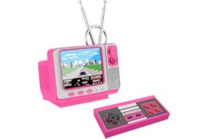 E-MODS GAMING Retro Games Console GV300S Mini TV Style 308 Video Games Player with Handheld Gamepad & AV Output - 3.0 Inch Screen Electronic Games Machine Xmas Gift for Kids Adults (Pink)