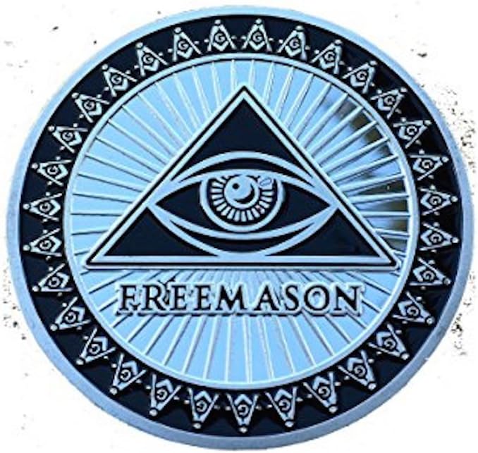 Equinox MR 1.5" Masonic Coin Commemorative All Seeing Eye Freemason Virtus junxit mors Non separabit with Case