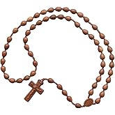 Rosary 5-decade Teardrop Jujube Light Wood 12mm