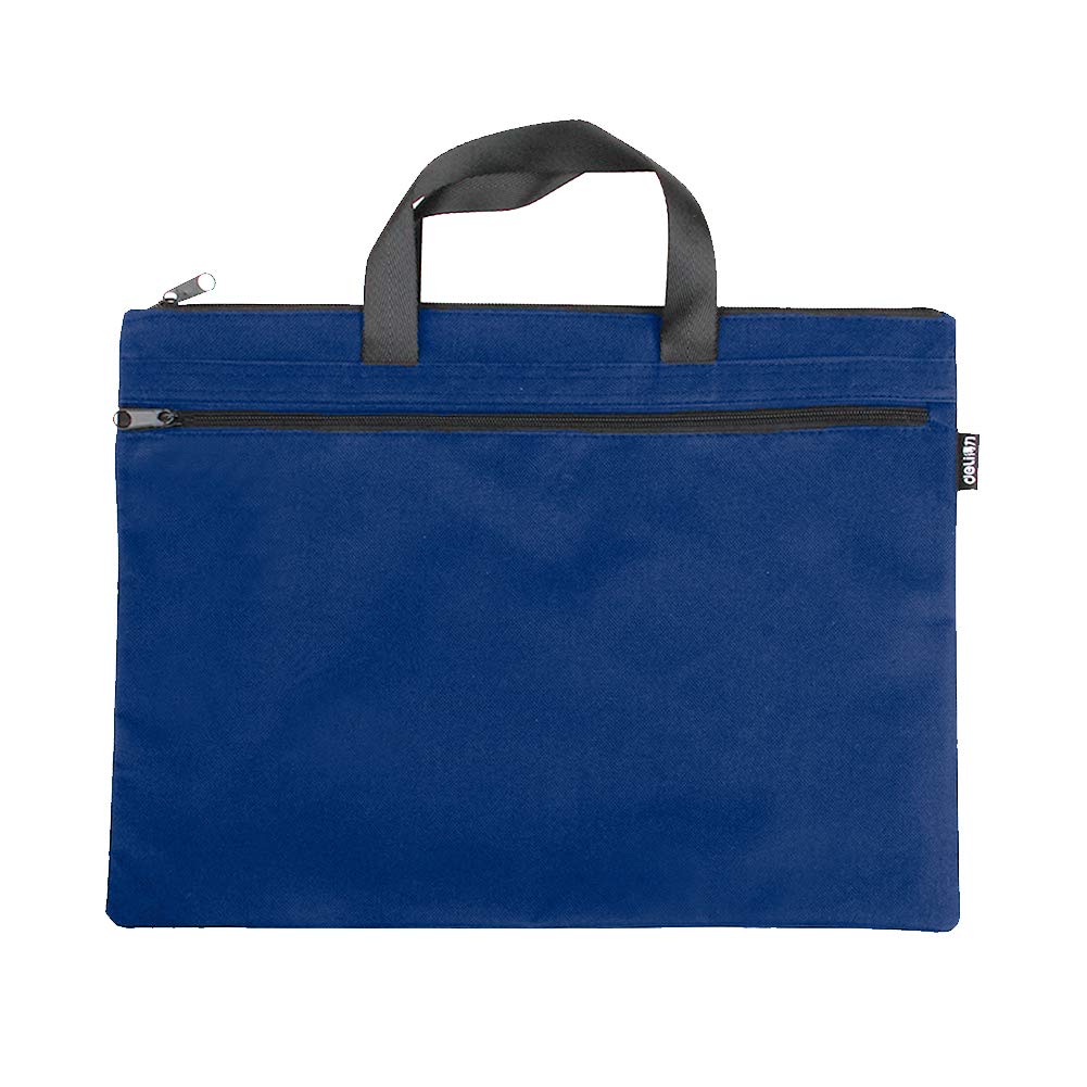 Office Document Bag, Men Briefcase File Case Portable A4 File Zipper Bag Blue 1 Piece (Blue)