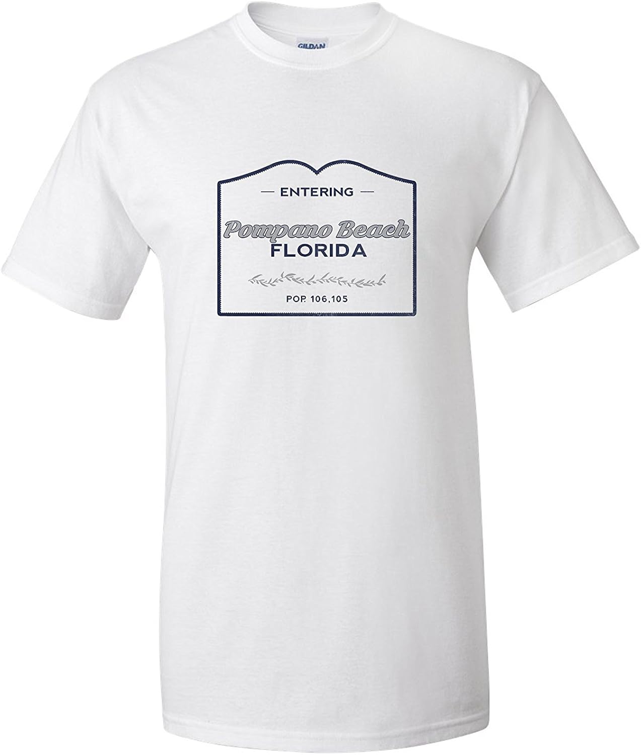 Pompano Beach, Florida Now Entering (Blue) (Premium TShirt) Amazon