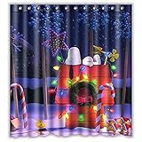 Custom Peanuts Christmas Snoopy Waterproof Bathroom Shower Curtain Polyester Fabric Shower Curtain by QISC (Snoopy)