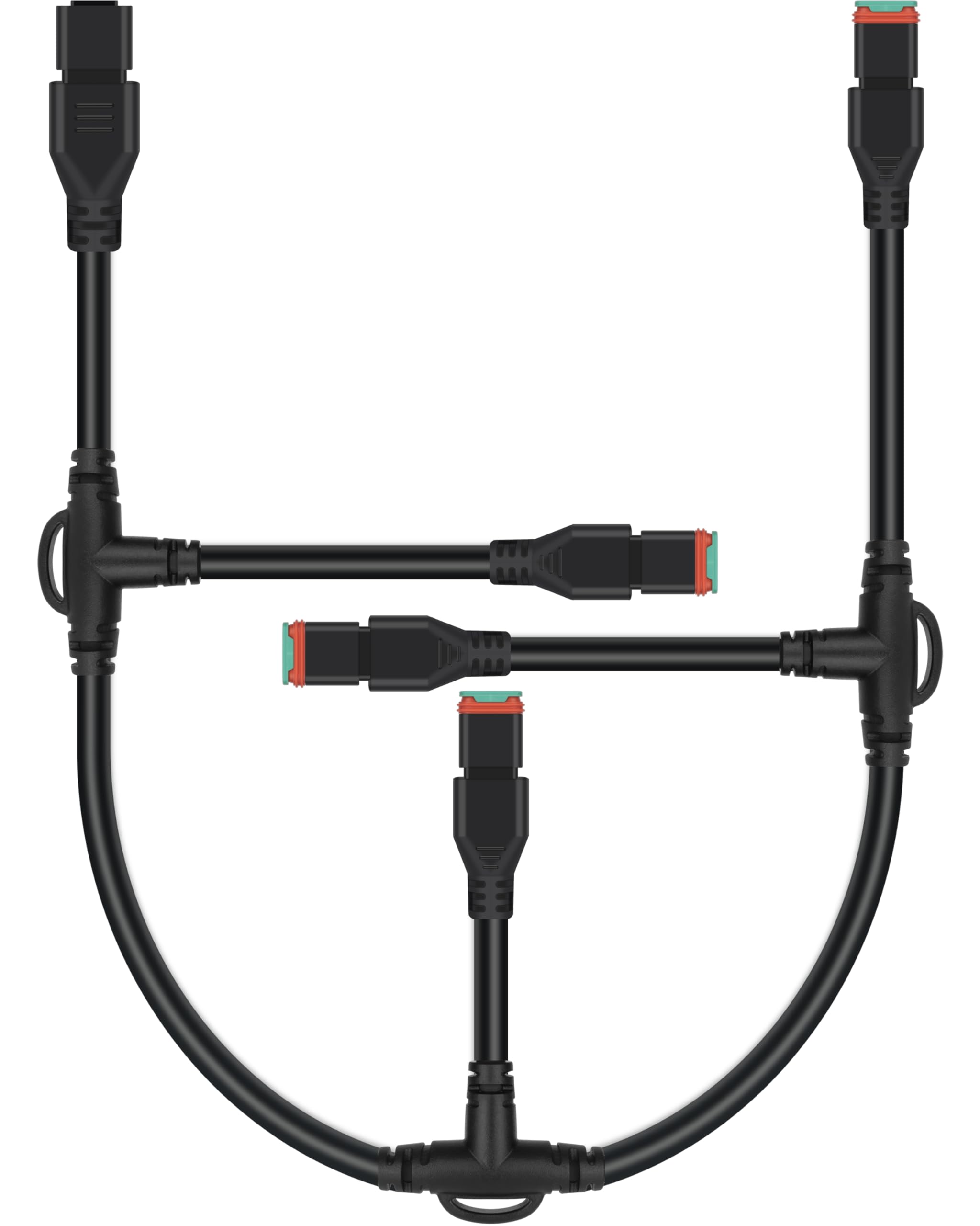 Photo 1 of 4 in 1 4ft Wiring Harness Extension Kit, Deutsch Dual DT Adapter Connector Splitters,Retrofit 2Pin Plug and Play DT Connector Universal for Offroad LED Light Bar, Work Light, Fog Lights