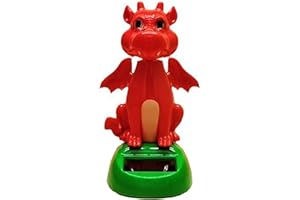 BROJAQ Solar Dancing Dragon Toy, 4inch Solar Powered Dancing Dragon Bobblehead Dancer, Window Elves Sun Catcher, 2024 Year of The Dragon Home Car Dashboard Decoration, Creative Solar Rocking Doll