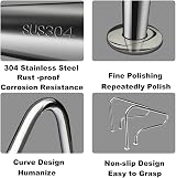 XBDLYQBD Stainless Steel Pool Handrail, 304 Safety Handrails 125x80cm view 5