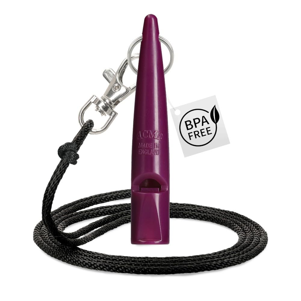 ACME - 210.5 Classic Dog Whistle with Lanyard - Purple - Patented Sound Chambers with Controlled Sound Performance, Comfort Grip Design Dog Accessories, Training & Behaviour Aids for Dogs