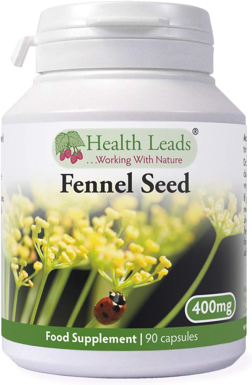 Fennel Seed 400mg x 90 Capsules (100% Additive Free Supplements), 90 count (Pack of 1)